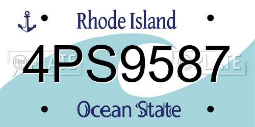4PS9587 Rhode Island License Plate