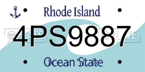 4PS9887 Rhode Island License Plate