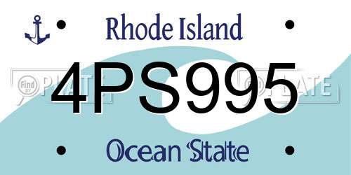 4PS995 Rhode Island License Plate