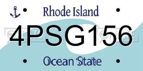 4PSG156 Rhode Island License Plate