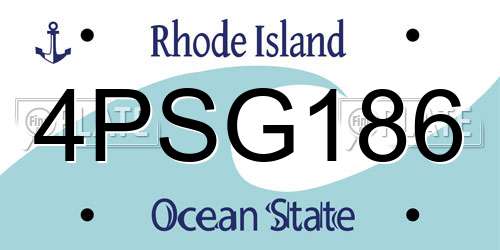 4PSG186 Rhode Island License Plate