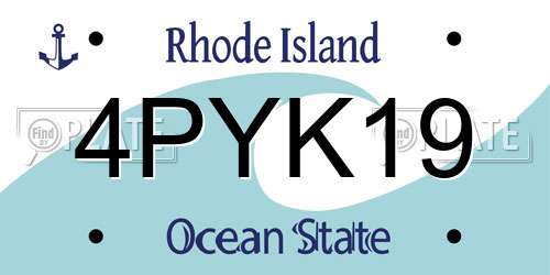 4PYK19 Rhode Island License Plate