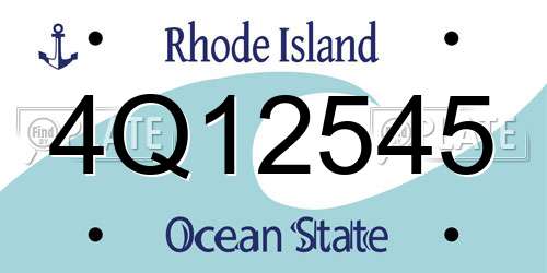 4Q12545 Rhode Island License Plate