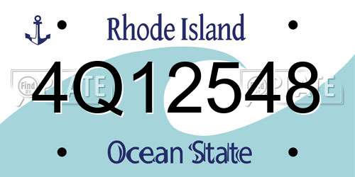 4Q12548 Rhode Island License Plate