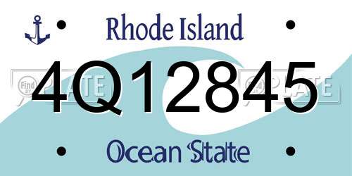 4Q12845 Rhode Island License Plate
