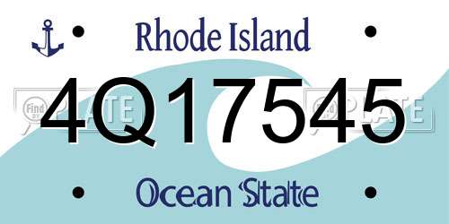 4Q17545 Rhode Island License Plate