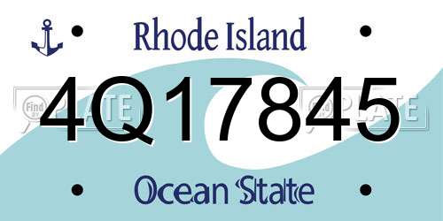 4Q17845 Rhode Island License Plate