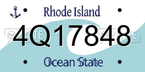 4Q17848 Rhode Island License Plate
