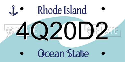 4Q20D2 Rhode Island License Plate