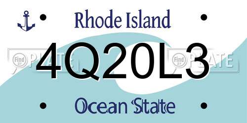 4Q20L3 Rhode Island License Plate