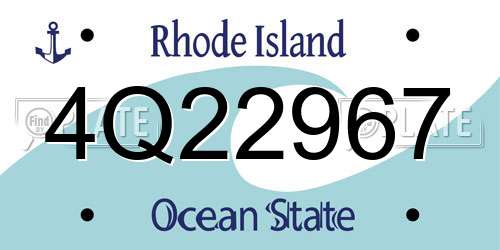 4Q22967 Rhode Island License Plate