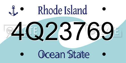 4Q23769 Rhode Island License Plate
