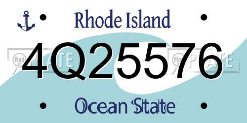 4Q25576 Rhode Island License Plate