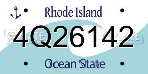 4Q26142 Rhode Island License Plate