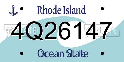 4Q26147 Rhode Island License Plate