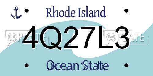 4Q27L3 Rhode Island License Plate