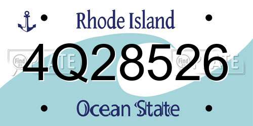 4Q28526 Rhode Island License Plate