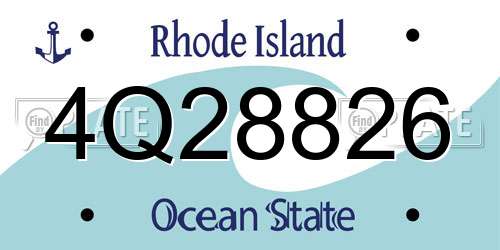 4Q28826 Rhode Island License Plate