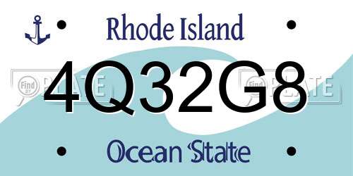 4Q32G8 Rhode Island License Plate