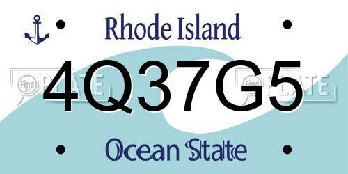 4Q37G5 Rhode Island License Plate