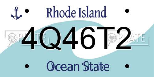 4Q46T2 Rhode Island License Plate