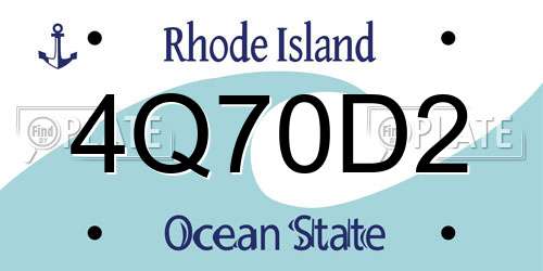 4Q70D2 Rhode Island License Plate