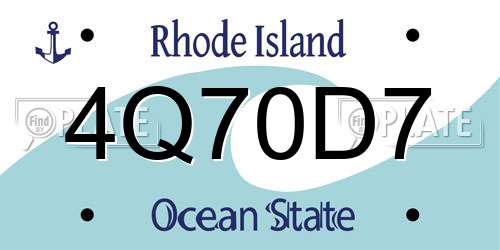 4Q70D7 Rhode Island License Plate