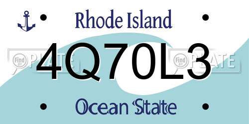 4Q70L3 Rhode Island License Plate