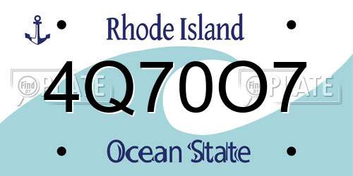4Q70O7 Rhode Island License Plate