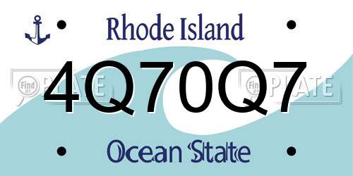 4Q70Q7 Rhode Island License Plate