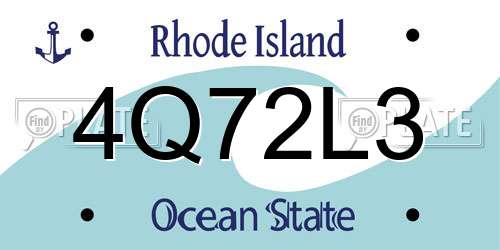 4Q72L3 Rhode Island License Plate