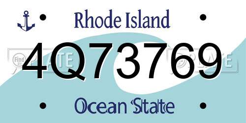 4Q73769 Rhode Island License Plate