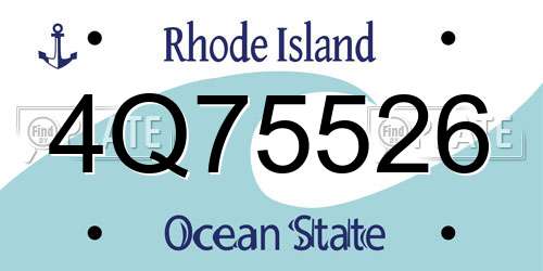 4Q75526 Rhode Island License Plate