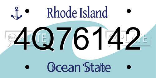 4Q76142 Rhode Island License Plate