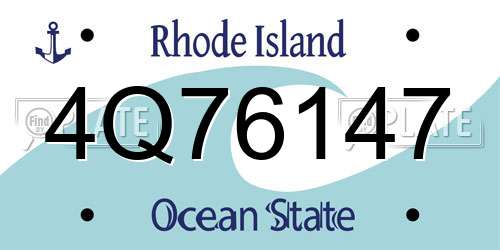 4Q76147 Rhode Island License Plate