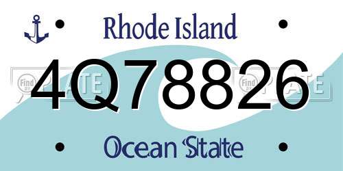 4Q78826 Rhode Island License Plate