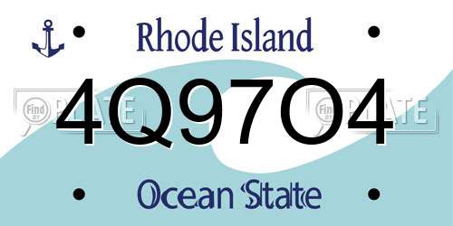 4Q97O4 Rhode Island License Plate