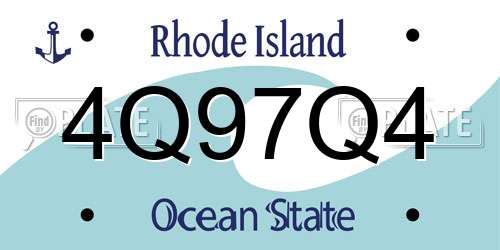 4Q97Q4 Rhode Island License Plate
