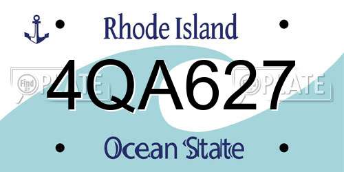 4QA627 Rhode Island License Plate