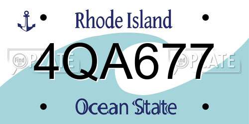 4QA677 Rhode Island License Plate