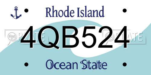 4QB524 Rhode Island License Plate