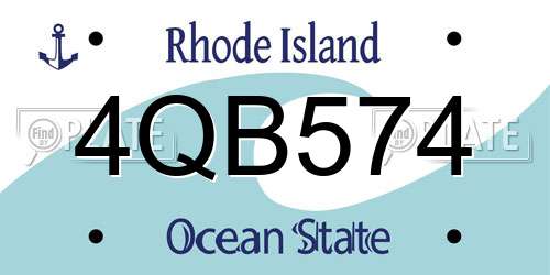 4QB574 Rhode Island License Plate
