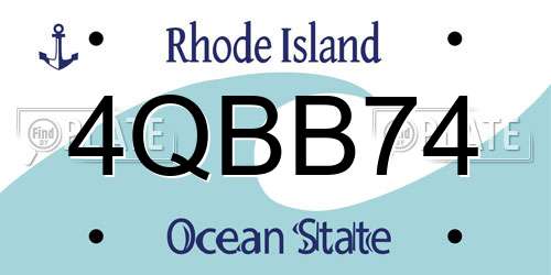4QBB74 Rhode Island License Plate