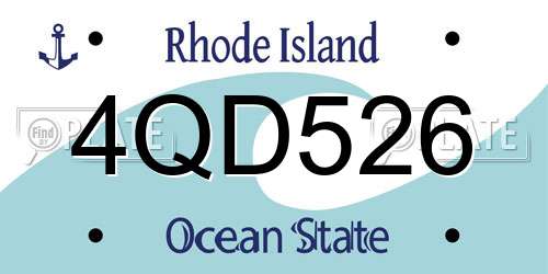 4QD526 Rhode Island License Plate