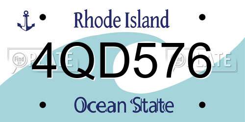 4QD576 Rhode Island License Plate