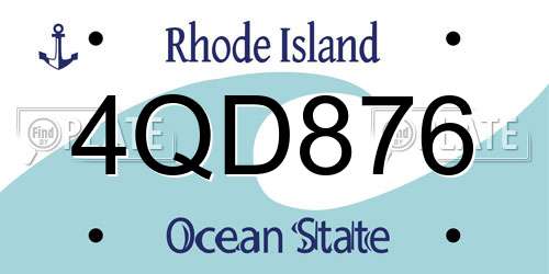 4QD876 Rhode Island License Plate