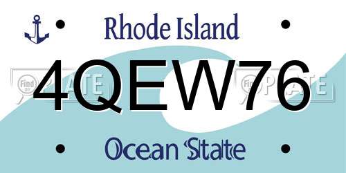 4QEW76 Rhode Island License Plate