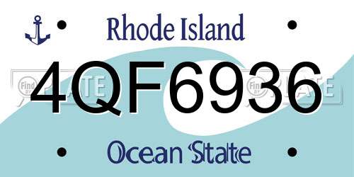 4QF6936 Rhode Island License Plate