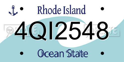 4QI2548 Rhode Island License Plate