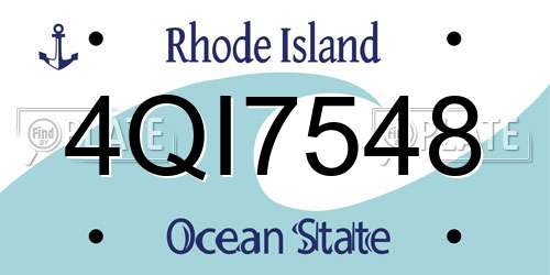 4QI7548 Rhode Island License Plate